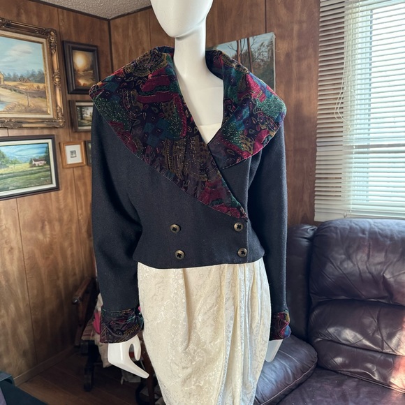 Victorian Inspired Vintage Wool Blend Blazer Coat - Picture 2 of 9